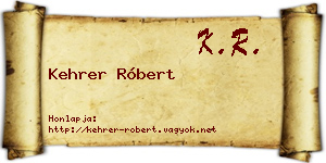 Kehrer Róbert névjegykártya